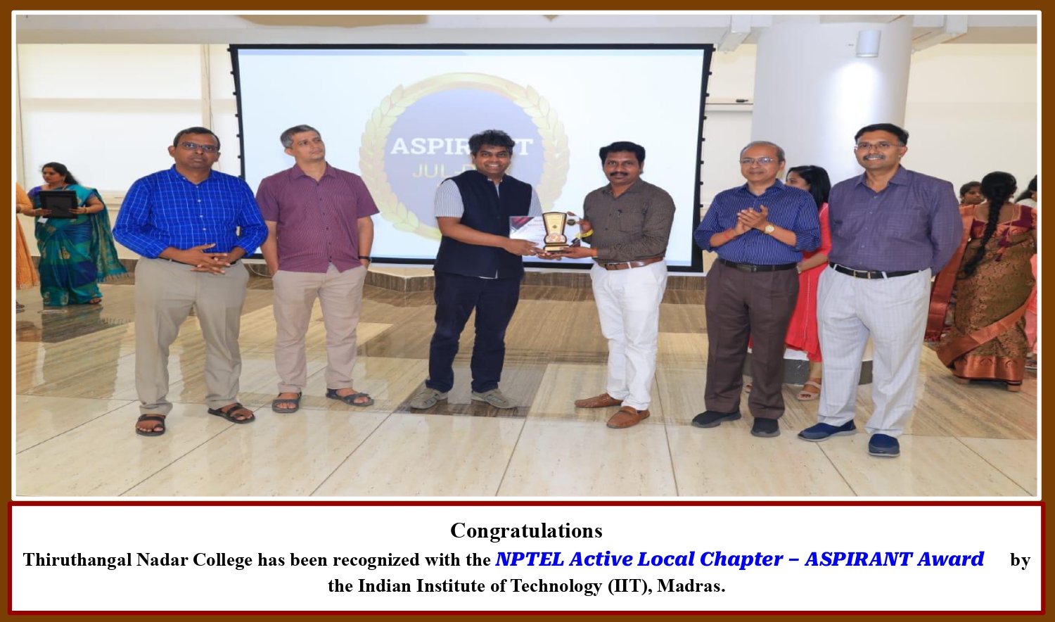 NPTEL Active Local Chapter - Aspirant Award