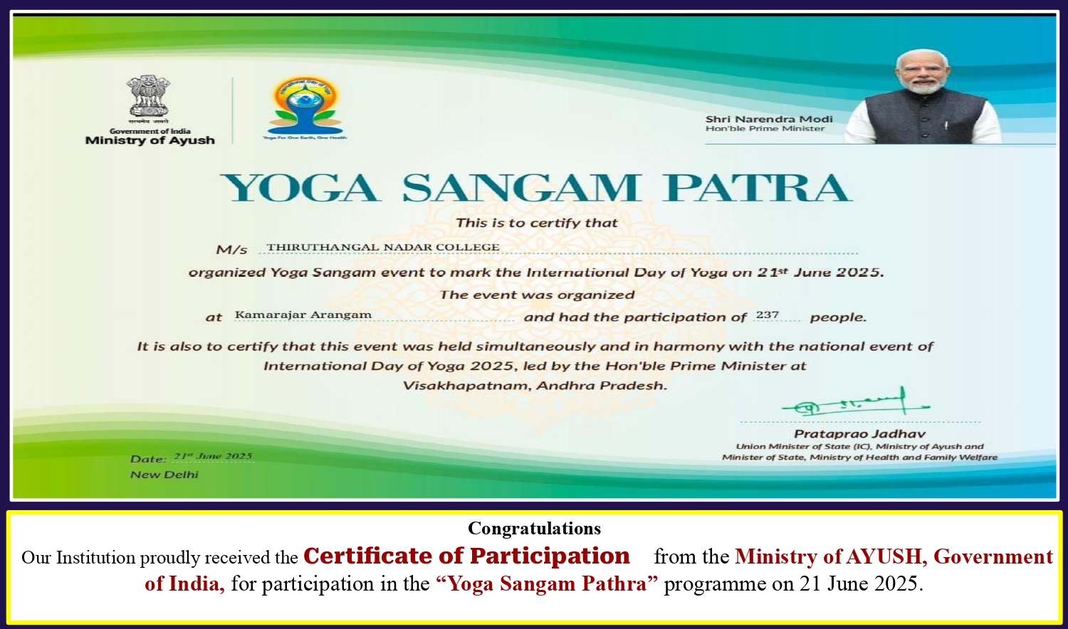 Certificate of Participation